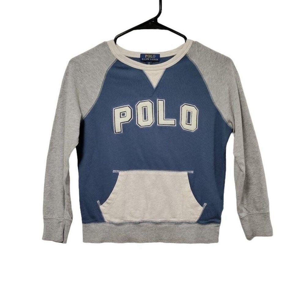 POLO Ralph Lauren Scoop Neck Kids Sweatshirt Front Pocket 8/S